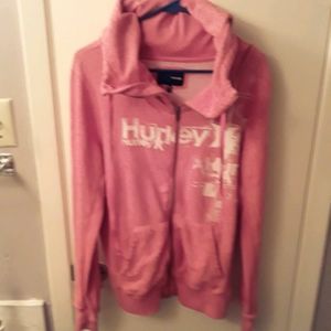 Hurley Women's Pink Hoodie Jacket Size Large